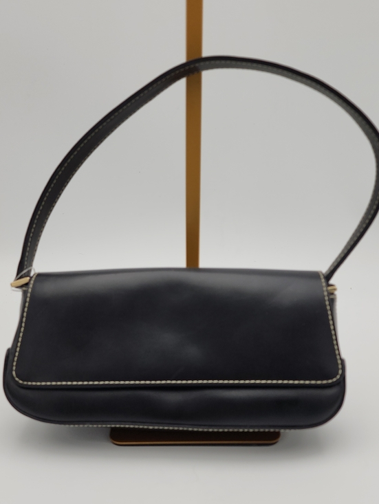 Liz Claiborne Handbags - Liz Claiborne Black Leather Shoulder Bag with Contrast Stitching